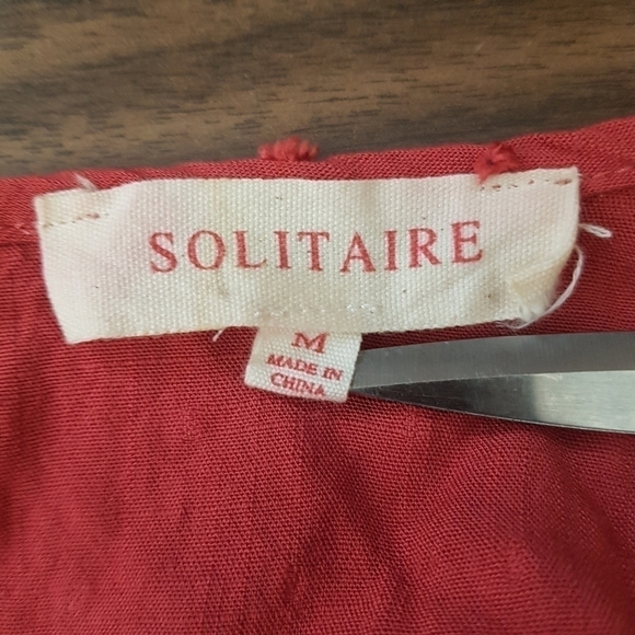 Solitaire Embroidered Swiss Dot Long Sleeved Blouse With Ruffle Hem - Picture 10 of 11